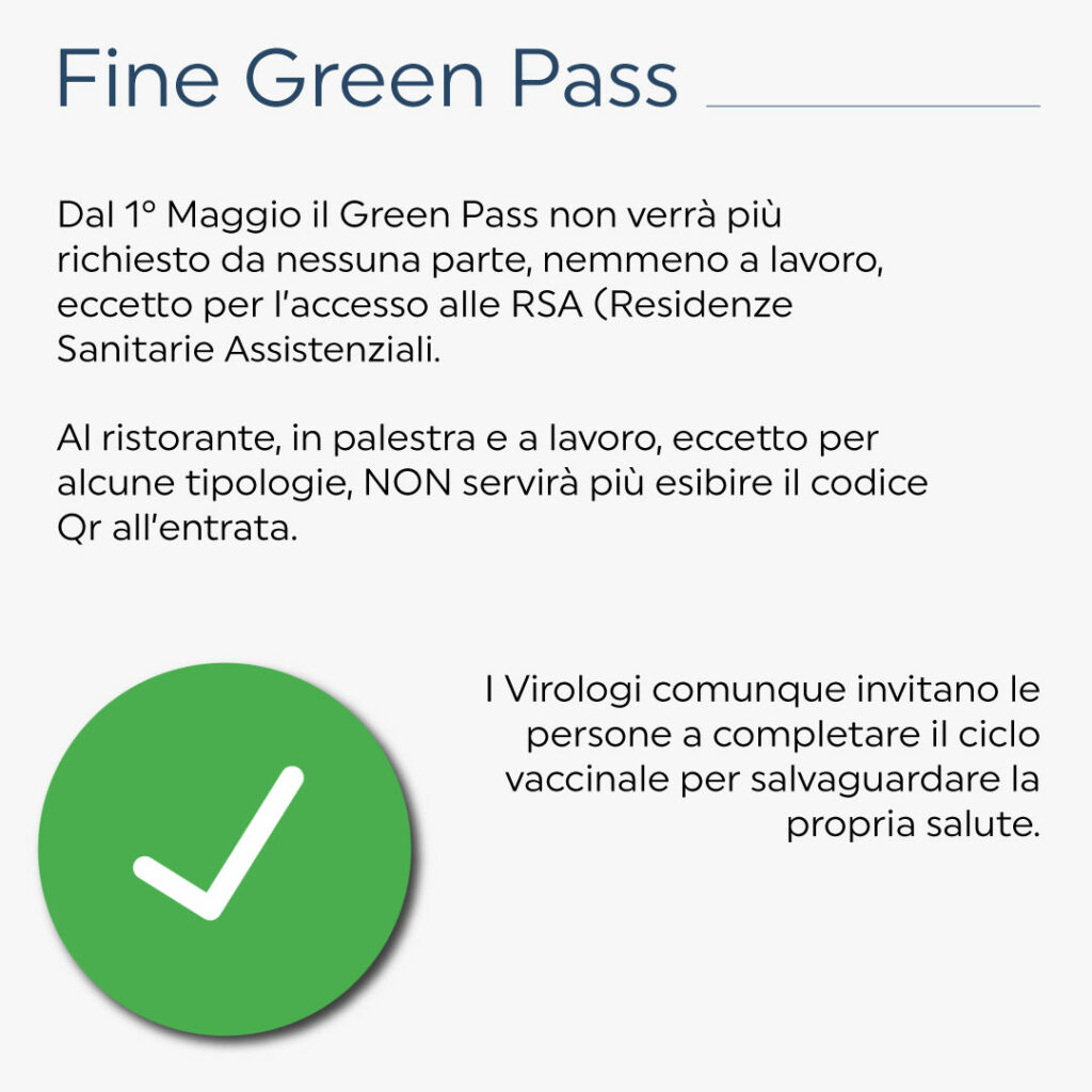 Mascherine al chiuso e Green Pass: Fine Green Pass