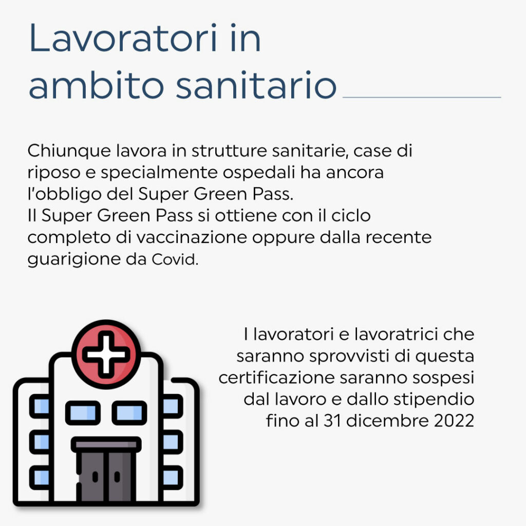 Mascherine al chiuso e Green Pass: Lavoratori in ambito sanitario